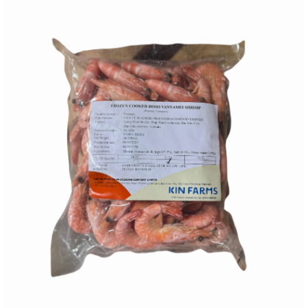 Frozen Superior Vannamei Shrimp - Cooked HOSO 21/25 急凍熟南美原隻白蝦 21-25隻 KIN FARMS