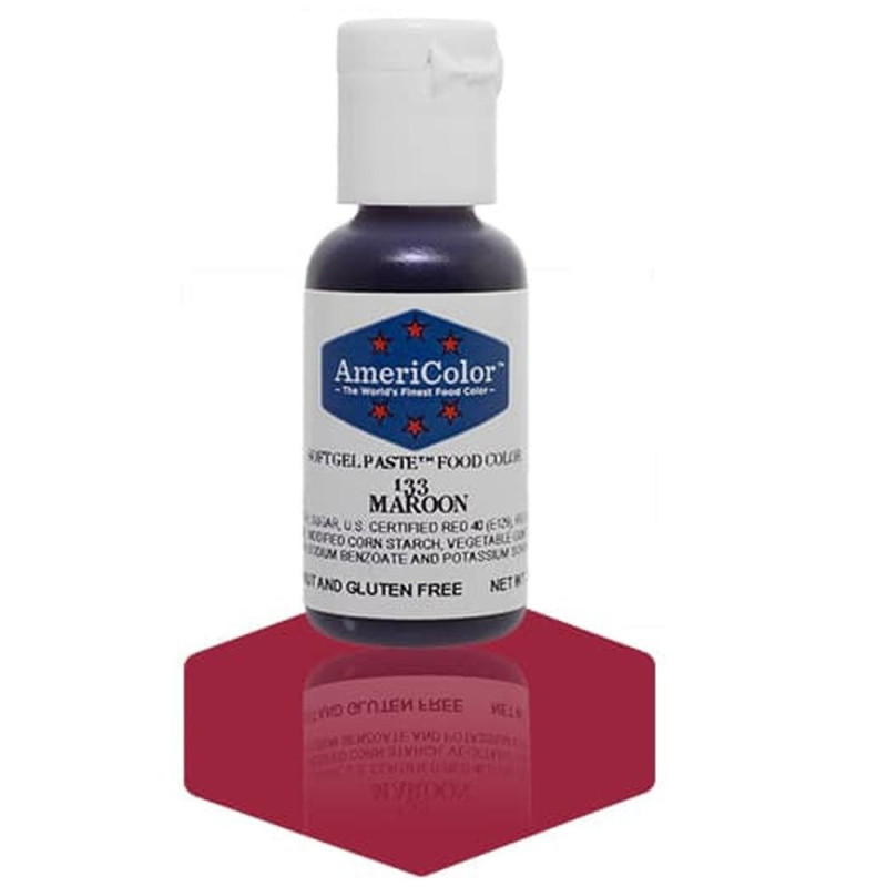 Americolor  Soft Gel Paste  Maroon  4.5 Oz/Ea  Americolor 食用色素 深棕紅色  4.5 Oz  Dekor Haus
