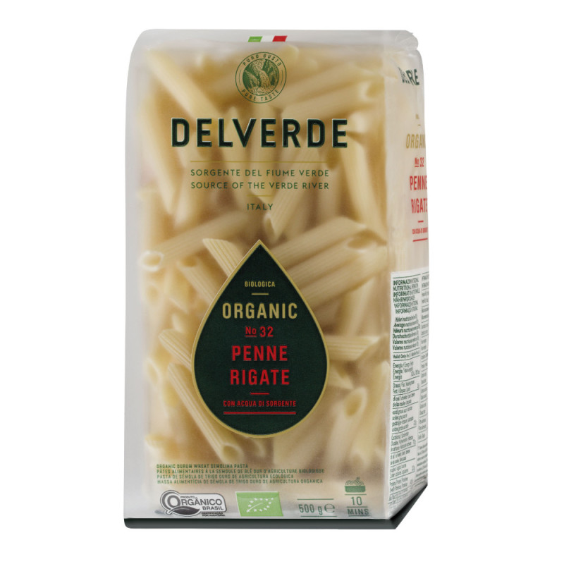 Organic Penne Rigate No.32   有機坑紋長尖通粉  Delverde