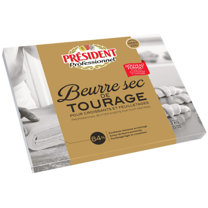 Frozen Tourage Butter Sheet 84%  Unsalted   總統牌84%淡牛油片  President