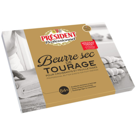 Frozen Tourage Butter Sheet 84%  Unsalted   總統牌84%淡牛油片  President