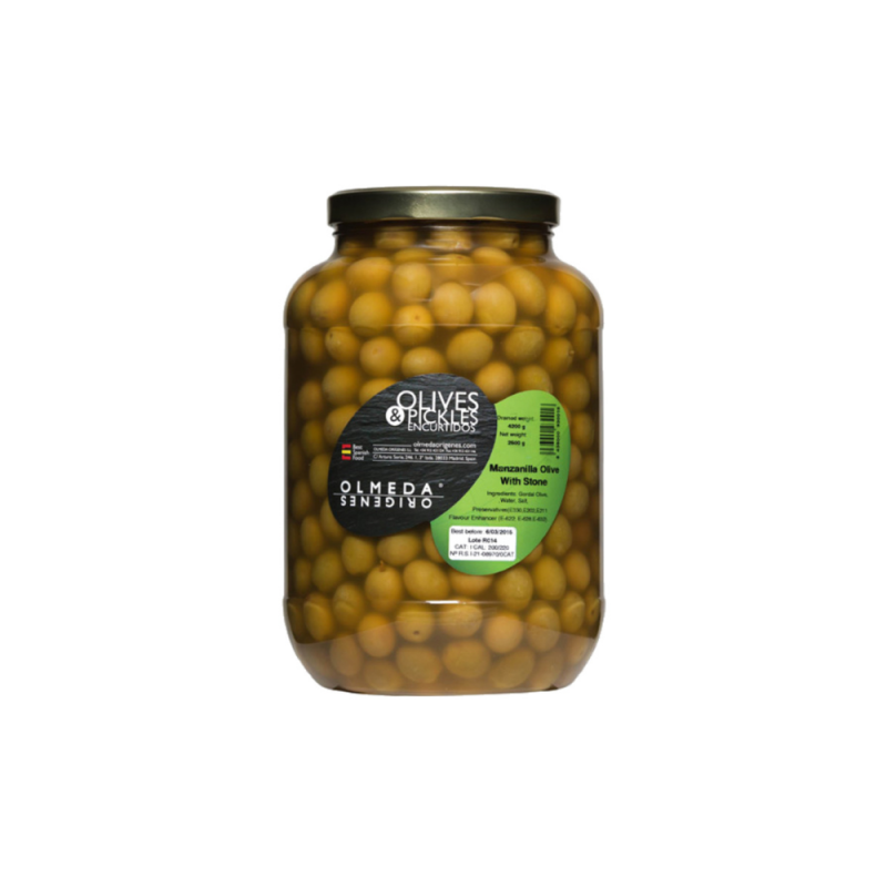 Manzanilla Olives Without Stone   西班牙去核青水欖  Olmeda Origenes